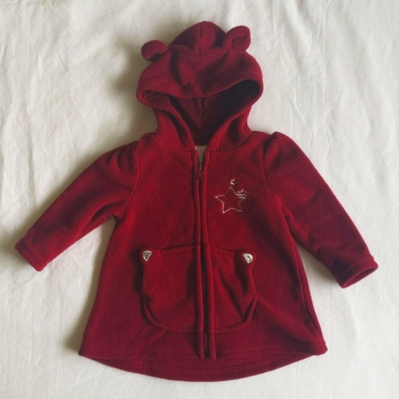 Nanette Baby Other - nanette baby zip-up fleece hoodie long line jacket 0-3 months baby girl